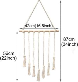 img 3 attached to 🔮 Boho Decor Wall Tapestry: Bealuffe Macrame Wall Hanging Photo Display - Picture Organizer in Off White