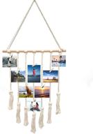 🔮 boho decor wall tapestry: bealuffe macrame wall hanging photo display - picture organizer in off white логотип