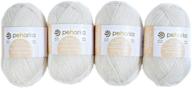 🧶 pehorka goat down wool thread lace yarn - set of 4 - lightweight yarn for knitting & crochet shawl - 1600m & 200g total set - cream white (166) logo