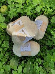 img 2 attached to 🧶 Pehorka Goat Down Wool Thread Lace Yarn - Set of 4 - Lightweight Yarn for Knitting & Crochet Shawl - 1600m & 200g Total Set - Cream White (166)