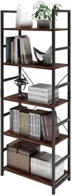 img 3 attached to DAWNYIELD Standing Bookshelf Organizer Industrial