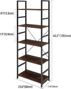 img 2 attached to DAWNYIELD Standing Bookshelf Organizer Industrial