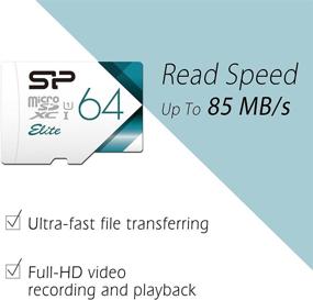 img 1 attached to 💥 Превосходное качество: Карта памяти Silicon Power-64GB High Speed MicroSD с адаптером для быстрого и надежного хранения данных.