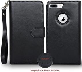 img 3 attached to JOOT-3L Magnetic Detachable Wallet Case with RFID Protection, Universal Car Mount, 10 Card Slots, 3 Money Pockets - Compatible for iPhone 8 Plus (5.5 inch), Black