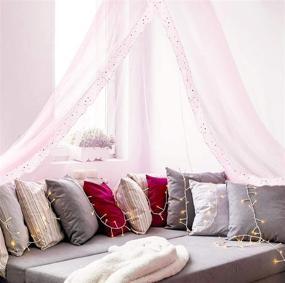 img 1 attached to Home and More Store Pink Princess Bed Canopy - Gorgeous Single Bed Canopy with Silver Sequins for Children - Enhanced SEO