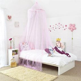 img 2 attached to Home and More Store Pink Princess Bed Canopy - Gorgeous Single Bed Canopy with Silver Sequins for Children - Enhanced SEO