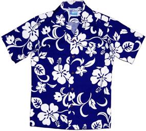 img 3 attached to 🌺 RJC Hawaiian Shirt for Boys - Classic Hibiscus Design