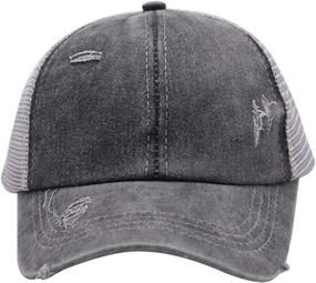 img 2 attached to 🧢 Distressed Washed Adjustable Baseball Hat for Toddler Boys and Girls, Youth 3-10 Years - KKMKSHHG