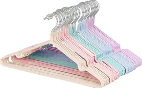 img 4 attached to 👕 60-Pack Lomani Colored Steel Clothes Hangers: Non-Slip, Heavy Duty, No Shoulder Bump Suit Hangers for Space Saving