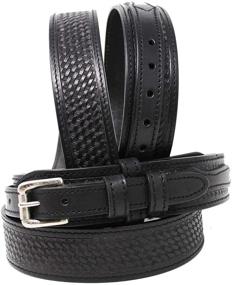 img 4 attached to Basket Leather Tooled Casual 26RAA90TN Men's Accessories for Belts