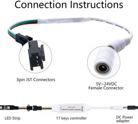 img 3 attached to 🎮 ALITOVE WS2812B WS2811 Addressable LED Controller RF Remote Wireless Mini Controller 5~24V DC for WS2812 WS2811 Dream Color RGB LED Pixel Strip Panel Light, 3pin JST Connector 200 Color Modes