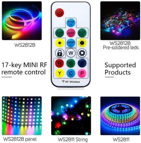 img 1 attached to 🎮 ALITOVE WS2812B WS2811 Addressable LED Controller RF Remote Wireless Mini Controller 5~24V DC for WS2812 WS2811 Dream Color RGB LED Pixel Strip Panel Light, 3pin JST Connector 200 Color Modes