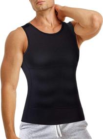 img 3 attached to Men's TAILONG Compression Shirt: Slimming Body Shaper, Sport Vest, Workout Tank Top, Athletic Undershirt