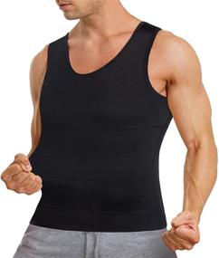 img 4 attached to Men's TAILONG Compression Shirt: Slimming Body Shaper, Sport Vest, Workout Tank Top, Athletic Undershirt