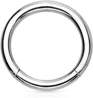 premium surgical steel hoop for body piercings - 14g-16g seamless segment design logo
