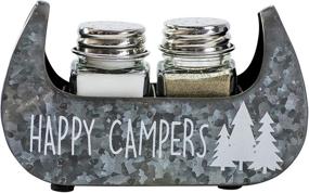 img 4 attached to 🚣 Galvanized Metal Canoe Salt & Pepper Shakers Set - Boston Warehouse Happy Campers, 3 Piece Collection