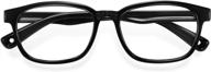 👓 kids blue light glasses 1 pack - anti glare &amp; eye strain glasses for computer tv phone tablets - uv protection glasses for boys girls age 3-10 (black) logo