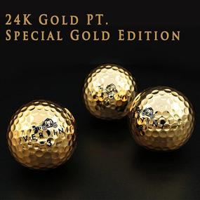 img 2 attached to 🏌️ 24K PT. Gold Golf Balls and Ball Marker Set - Luxurious Golf Gifts for Men and Women, Elegant Golf Accessories for Practice and Actual Play, Ideal for Presentations and Decoration