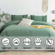 🌿 cozytide sage green comforter set queen - shabby boho chic fringe tassel bedding logo