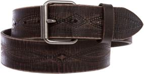 img 4 attached to Embossed Vintage Cowhide Leather Casual Men's Accessories for Belts