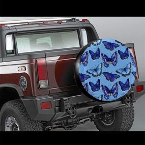 img 3 attached to 14 Inch Waterproof Dust-Proof UV Sun Spare Tire Cover with Blue Butterfly Print – Ideal for Jeep, Trailer, RV, SUV, and Many Vehicles