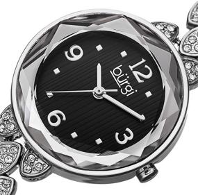 img 3 attached to ⌚ Женские часы Burgi с кристаллами Swarovski - фасетированный циферблат - браслет из трех рядов кристаллов Swarovski - BUR124