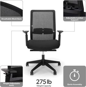 img 2 attached to 💺 HON Basyx Biometryx Commercial-Grade Task Chair Review: Black Chair for Enhanced Comfort and Efficiency