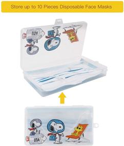 img 2 attached to 📦 2-Piece Clear Snoopy Woodstocks Portable Mask Box: Plastic Storage Case for Cosmetic Masks Holder, Organizer, Keeper Container - Ideal for Storing Accessories