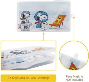 img 1 attached to 📦 2-Piece Clear Snoopy Woodstocks Portable Mask Box: Plastic Storage Case for Cosmetic Masks Holder, Organizer, Keeper Container - Ideal for Storing Accessories