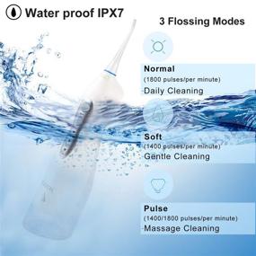 img 3 attached to Portable Cordless Rechargeable Water Flosser for Braces and Daily Teeth Cleaning - White