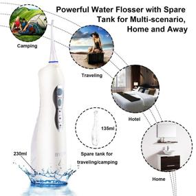 img 1 attached to Portable Cordless Rechargeable Water Flosser for Braces and Daily Teeth Cleaning - White