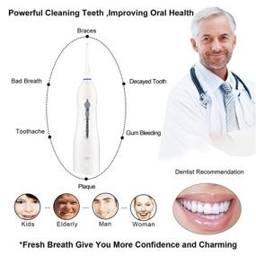 img 2 attached to Portable Cordless Rechargeable Water Flosser for Braces and Daily Teeth Cleaning - White