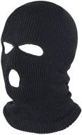 winter knitted mask: stay warm during outdoor sports 🧣 with this 3-hole full face cover ski mask balaclava for adults logo