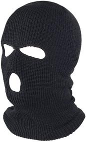 img 1 attached to Winter Knitted Mask: Stay Warm During Outdoor Sports 🧣 with this 3-Hole Full Face Cover Ski Mask Balaclava for Adults