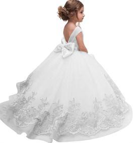 img 2 attached to 👗 Elegant Sleeveless Pageant Girls' Clothing with Flower Wedding Design