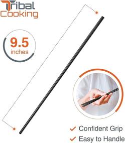 img 3 attached to 🥢 Tribal Cooking - Set of 10 Reusable Chopsticks - 9.5 inch Japanese Chopstick Set - Fiberglass, Washable, Dishwasher Safe