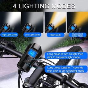 img 3 attached to 🚲 High-Performance Led Bike Light Set with Powerful Bike Bell, Multiple Lighting Modes, USB Rechargeable Bike Speedometer - Perfect for Mountain & Road Bicycles