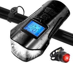 img 4 attached to 🚲 High-Performance Led Bike Light Set with Powerful Bike Bell, Multiple Lighting Modes, USB Rechargeable Bike Speedometer - Perfect for Mountain & Road Bicycles