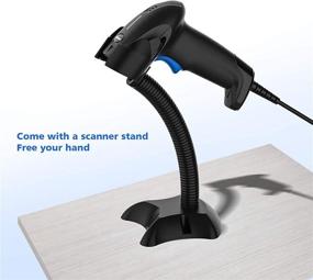 img 3 attached to 🔍 NADAMOO USB Barcode Scanner with Stand - 1D Wired Handheld Laser Bar Code Scanner for Inventory Library Warehouse Supermarket - Plug and Play, Compatible with Laptop and Computer - UPC Barcode Reader