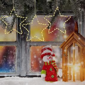 img 3 attached to Enhance Your Christmas Décor: Joiedomi 3Pack Window Star Lights with Timer, Battery Operated - 8 Lighting Modes, 3 Remote Controls - Perfect for Xmas Home Party, Indoor & Outdoor Decor, Warm White