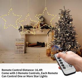img 2 attached to Enhance Your Christmas Décor: Joiedomi 3Pack Window Star Lights with Timer, Battery Operated - 8 Lighting Modes, 3 Remote Controls - Perfect for Xmas Home Party, Indoor & Outdoor Decor, Warm White