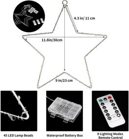 img 1 attached to Enhance Your Christmas Décor: Joiedomi 3Pack Window Star Lights with Timer, Battery Operated - 8 Lighting Modes, 3 Remote Controls - Perfect for Xmas Home Party, Indoor & Outdoor Decor, Warm White