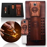 🔥 holtzman's gorilla survival fire starter gift set: the ultimate emergency ferro rod kit with leather sheath логотип