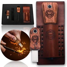 img 4 attached to 🔥 Holtzman's Gorilla Survival Fire Starter Gift Set: The Ultimate Emergency Ferro Rod Kit with Leather Sheath