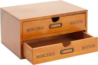 🗄️ vintage french wooden storage box with drawers - desk organizer (9.75 x 7 x 5 in) logo