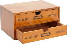 img 4 attached to 🗄️ Vintage French Wooden Storage Box with Drawers - Desk Organizer (9.75 x 7 x 5 In)