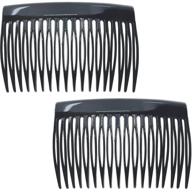 camila paris cp2946 french hair side comb, 2 pack rounded black - stylish and secure hair clips for women – premium hair accessories, made in france logo