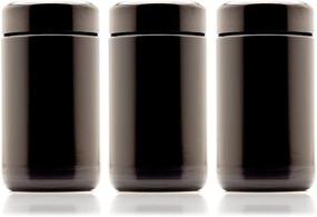 img 4 attached to Infinity Jars 150 ml (5.07 fl oz) 3-Pack Tall Black Ultraviolet Glass Screw Top Jars - Refillable & Empty