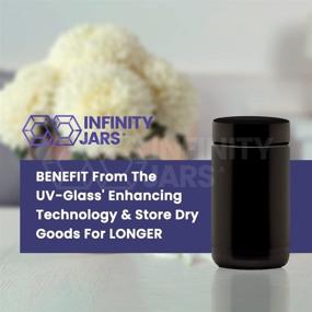 img 1 attached to Infinity Jars 150 ml (5.07 fl oz) 3-Pack Tall Black Ultraviolet Glass Screw Top Jars - Refillable & Empty