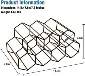 img 4 attached to Urban Deco Wine Rack: Stylish Freestanding Cabinet for Countertop Wine Storage (Brown Wine Rack)